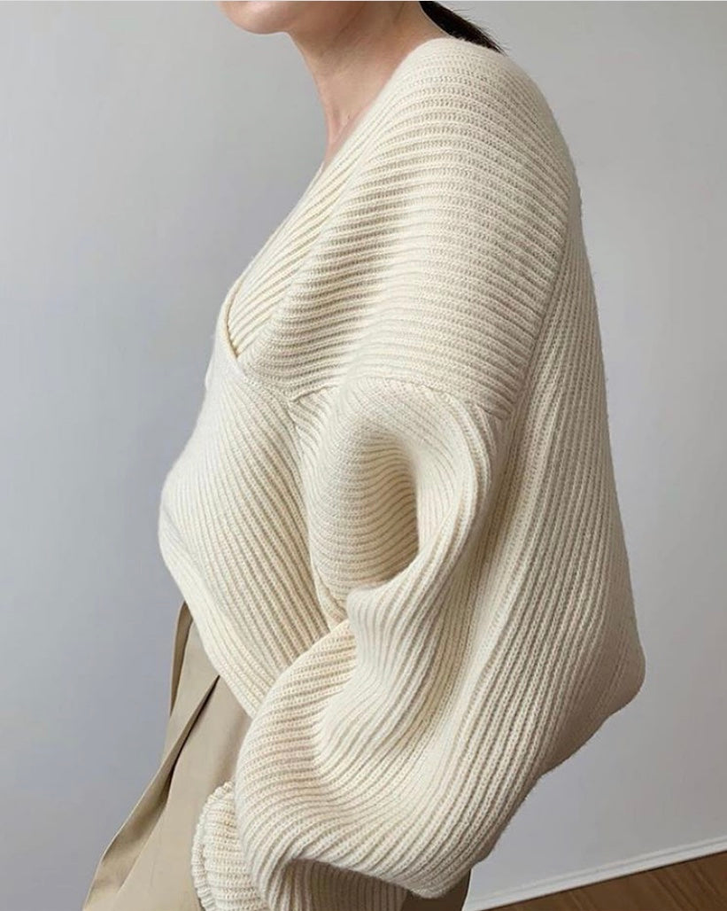 Cleevanzo™ | Pull en tricot croisé chic