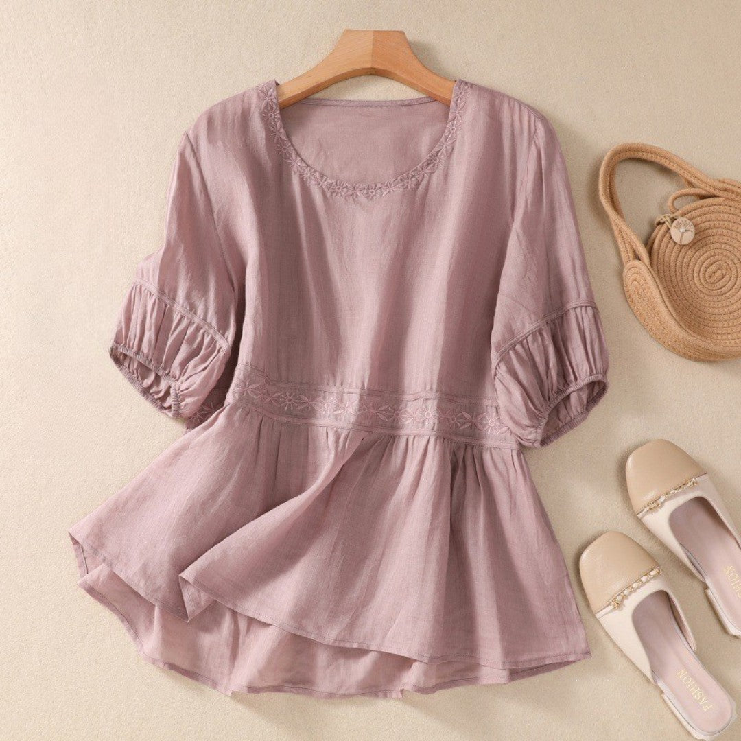 Cleevanzo™ | Blouse Évasée Brodée