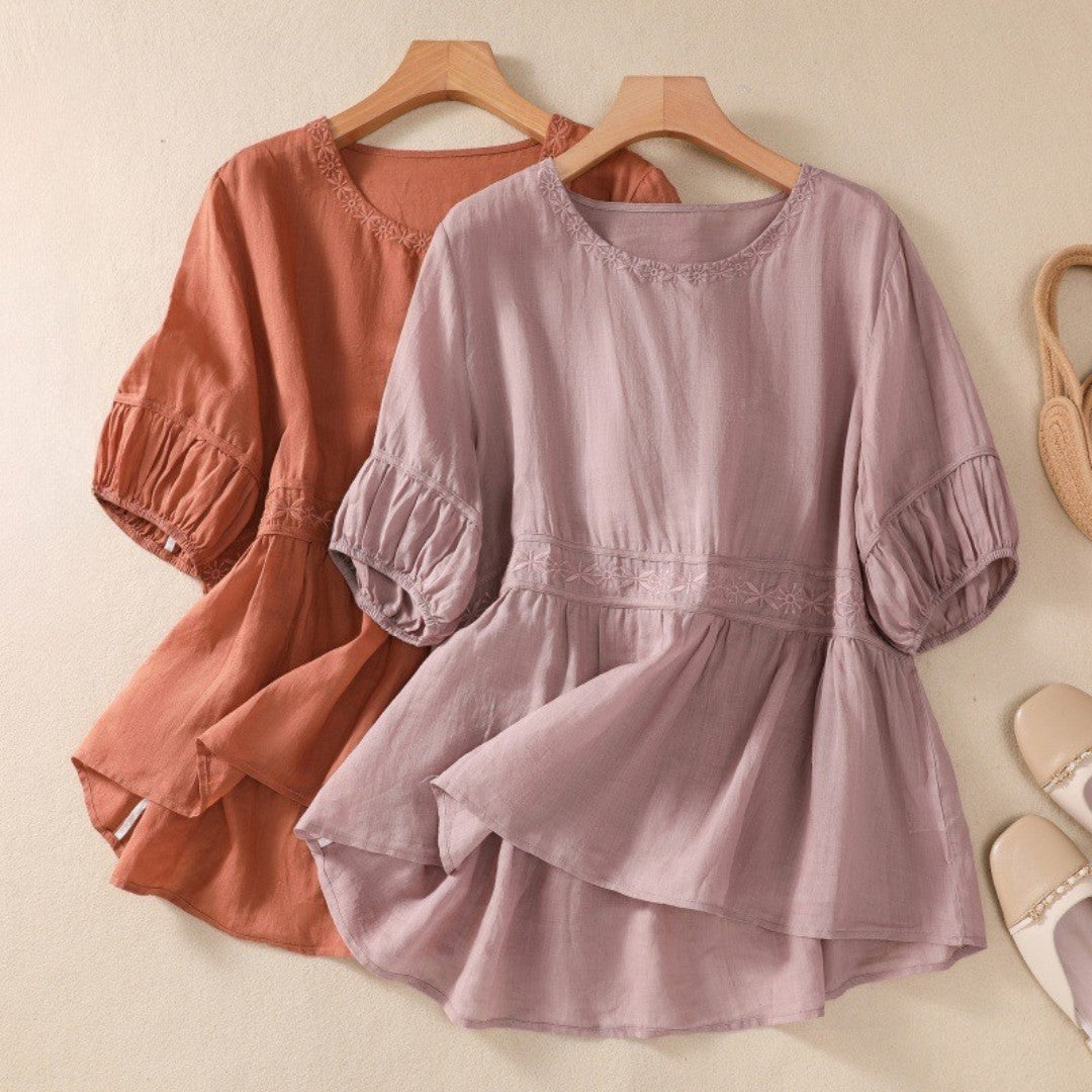 Cleevanzo™ | Blouse Évasée Brodée