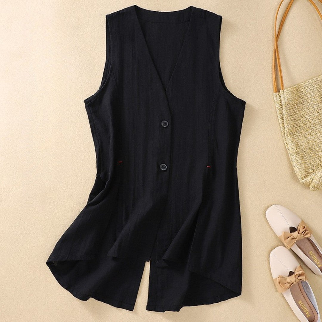 Cleevanzo™ | Gilet Sans Manches Boutonné