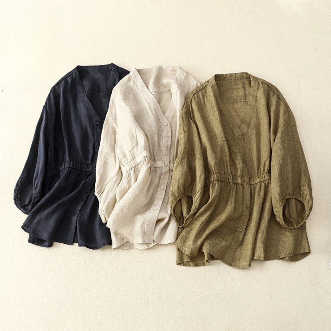 Cleevanzo™ | Blouse Boutonnée Cintrée