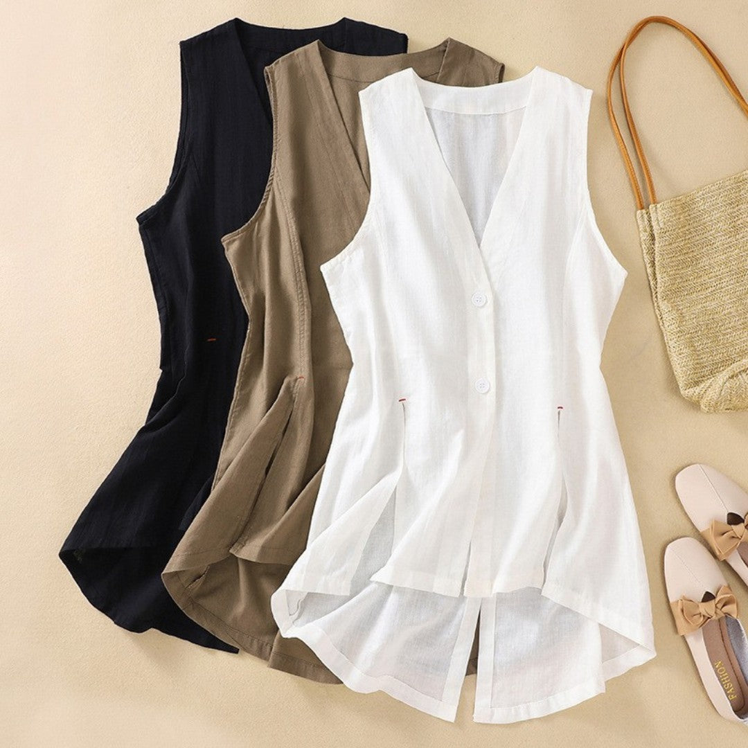 Cleevanzo™ | Gilet Sans Manches Boutonné