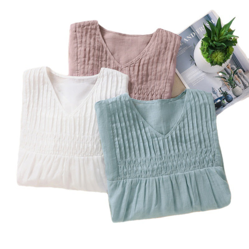 Cleevanzo™ | Blouse Plissée à Col V