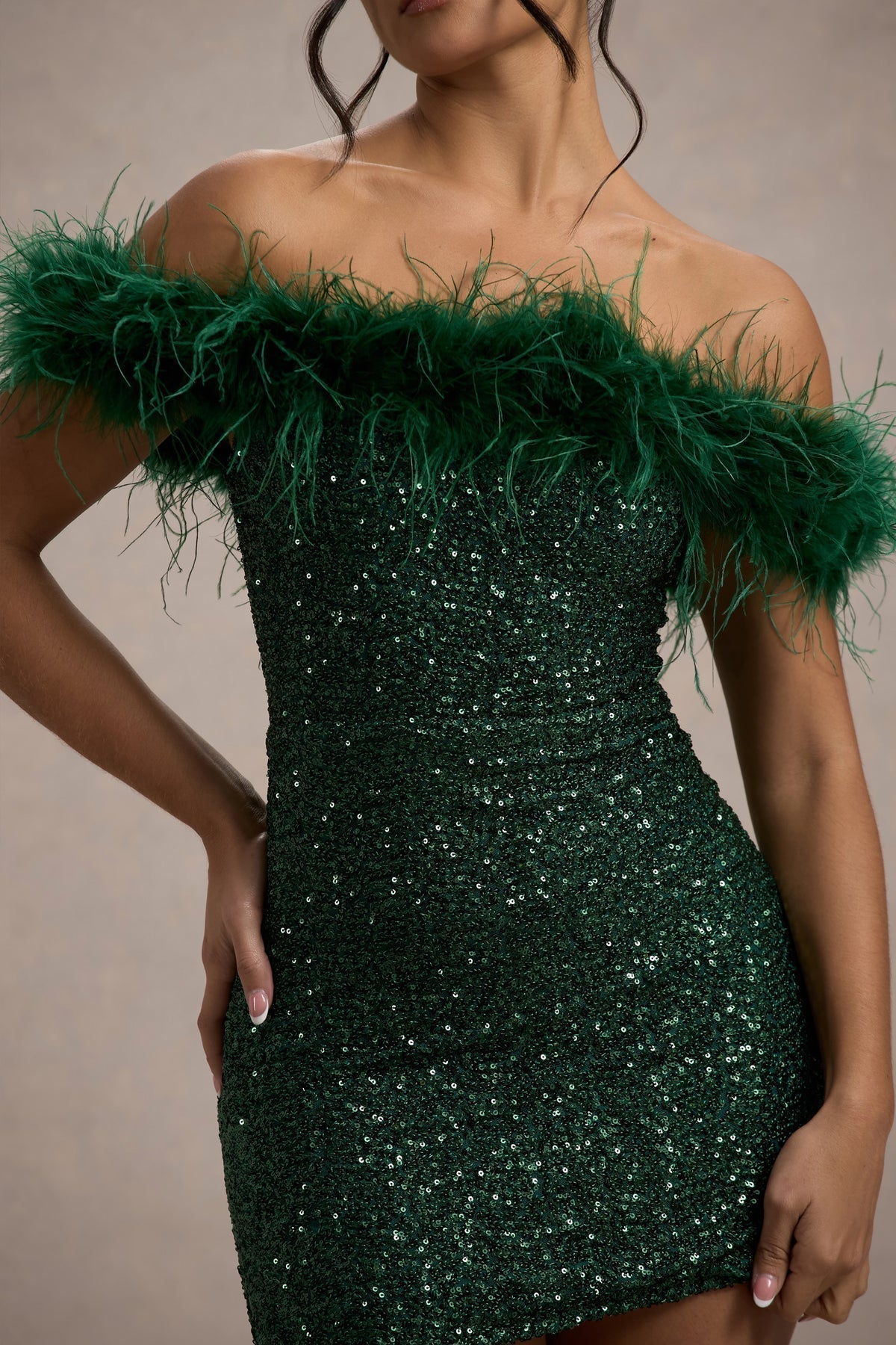 Cleevanzo™ | Robe à pailettes avec plumes
