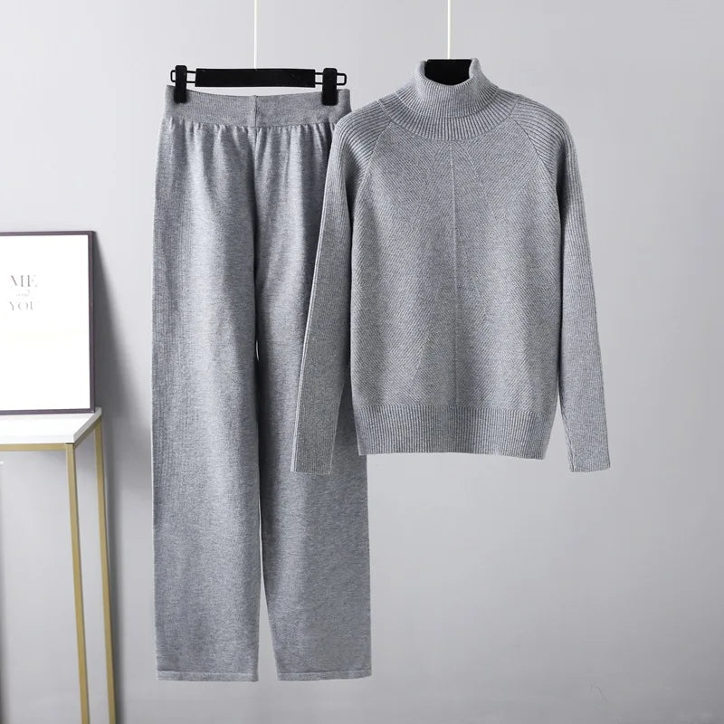 Cleevanzo™ | Ensemble deux pièces Lounge en tricot torsadé