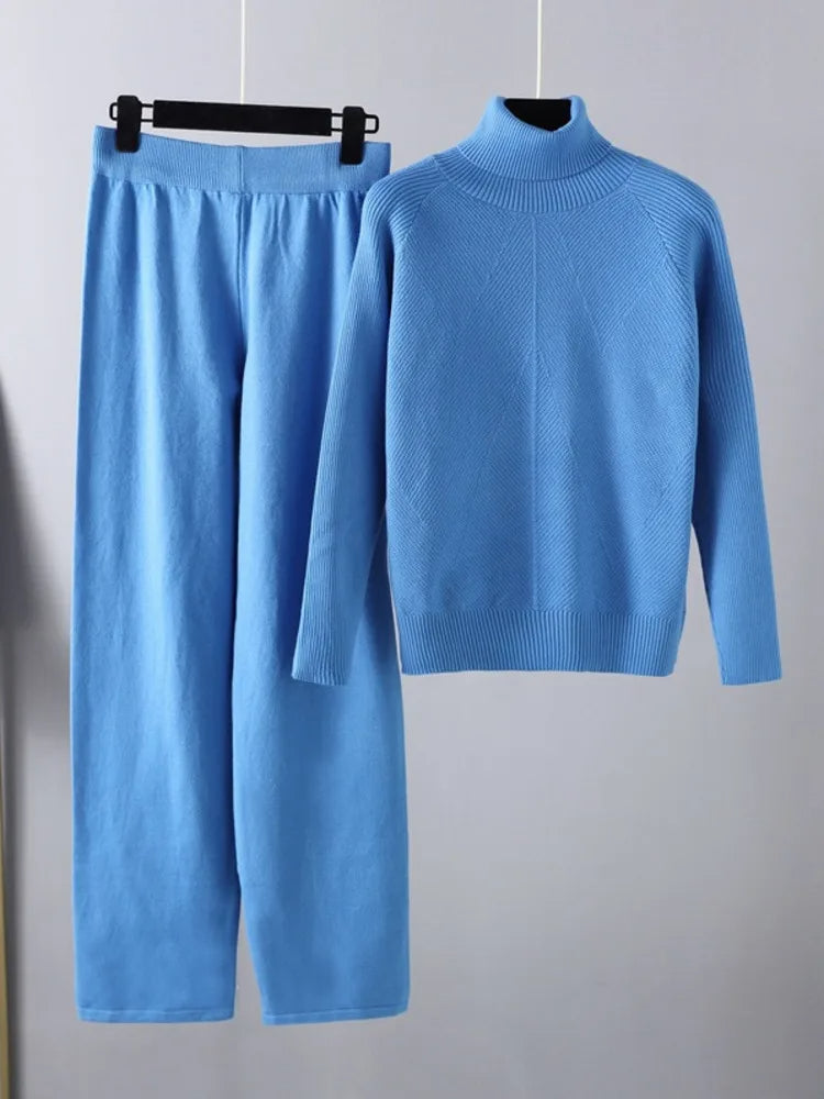 Cleevanzo™ | Ensemble deux pièces Lounge en tricot torsadé