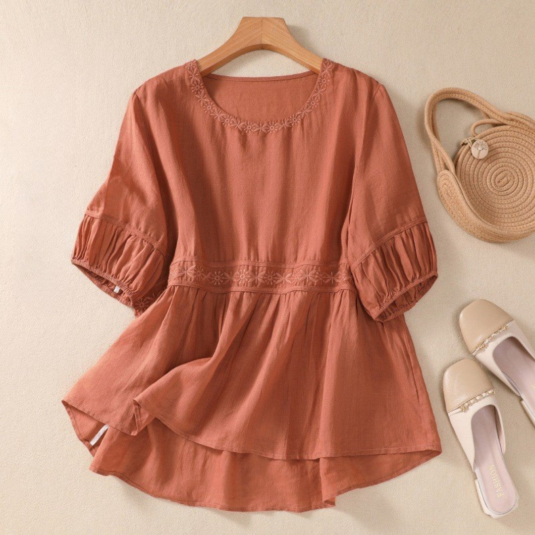 Cleevanzo™ | Blouse Évasée Brodée
