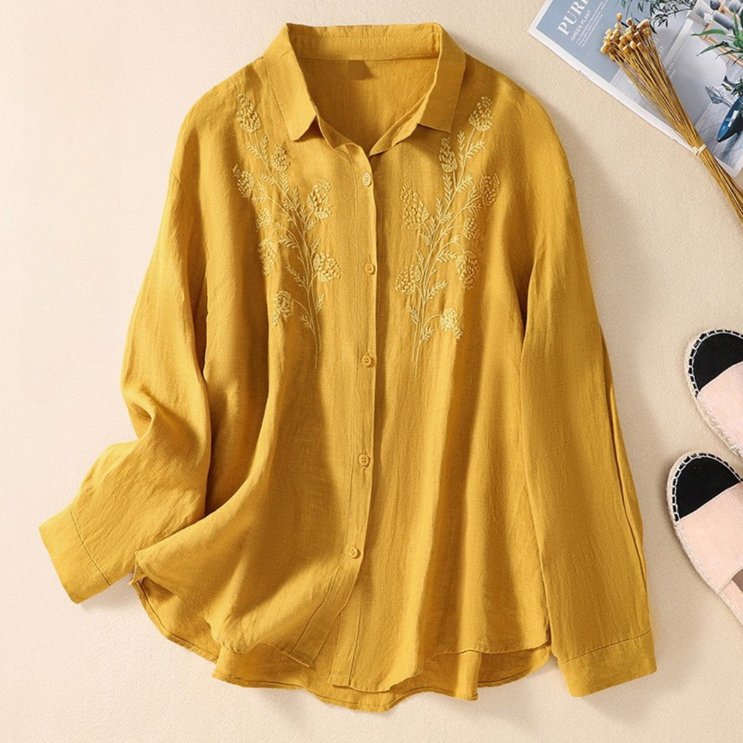 Cleevanzo™ | Blouse Brodée à Col Classique