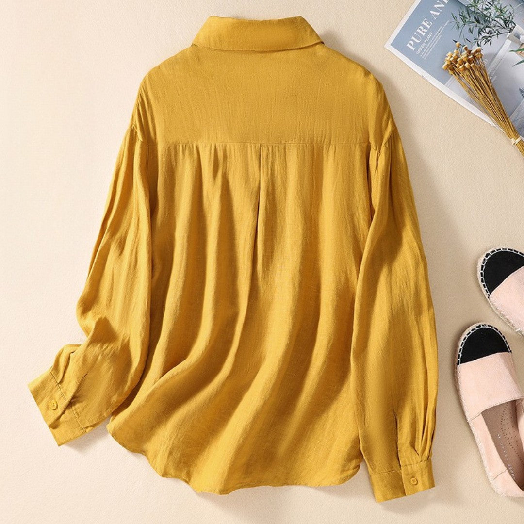 Cleevanzo™ | Blouse Brodée à Col Classique
