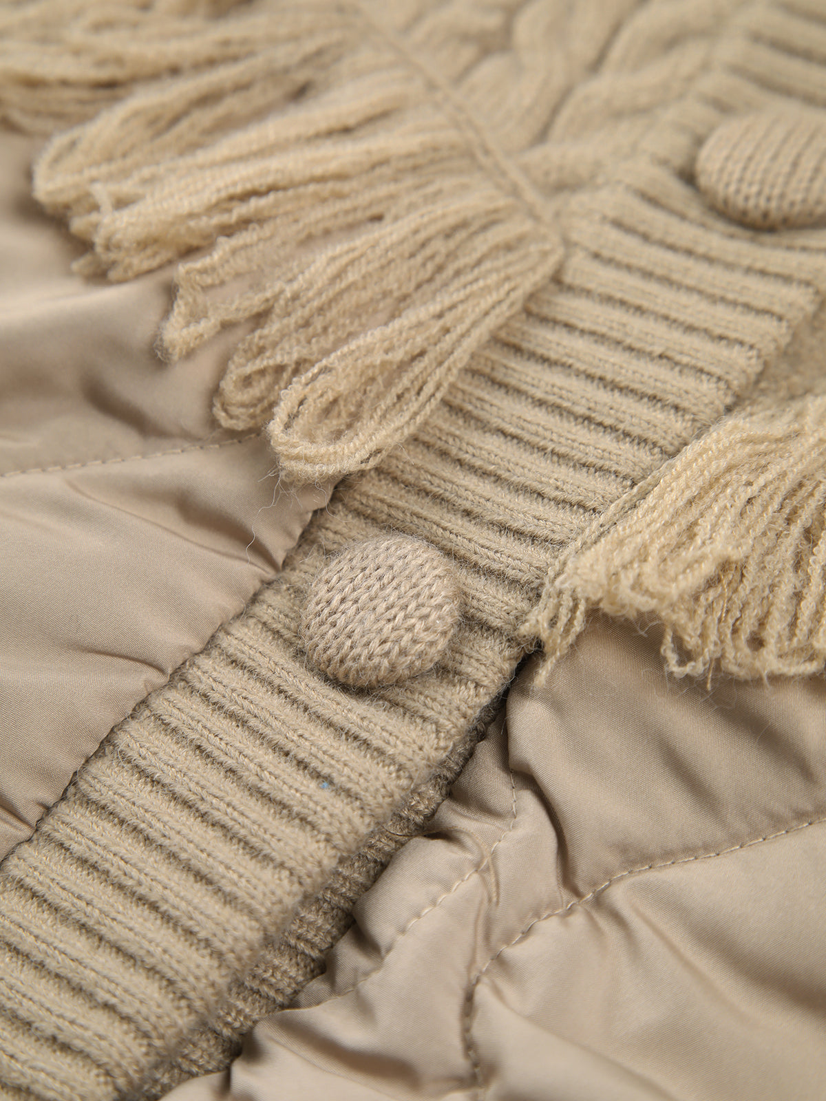 Cleevanzo™ | Veste matelassée en tricot torsadé patchwork
