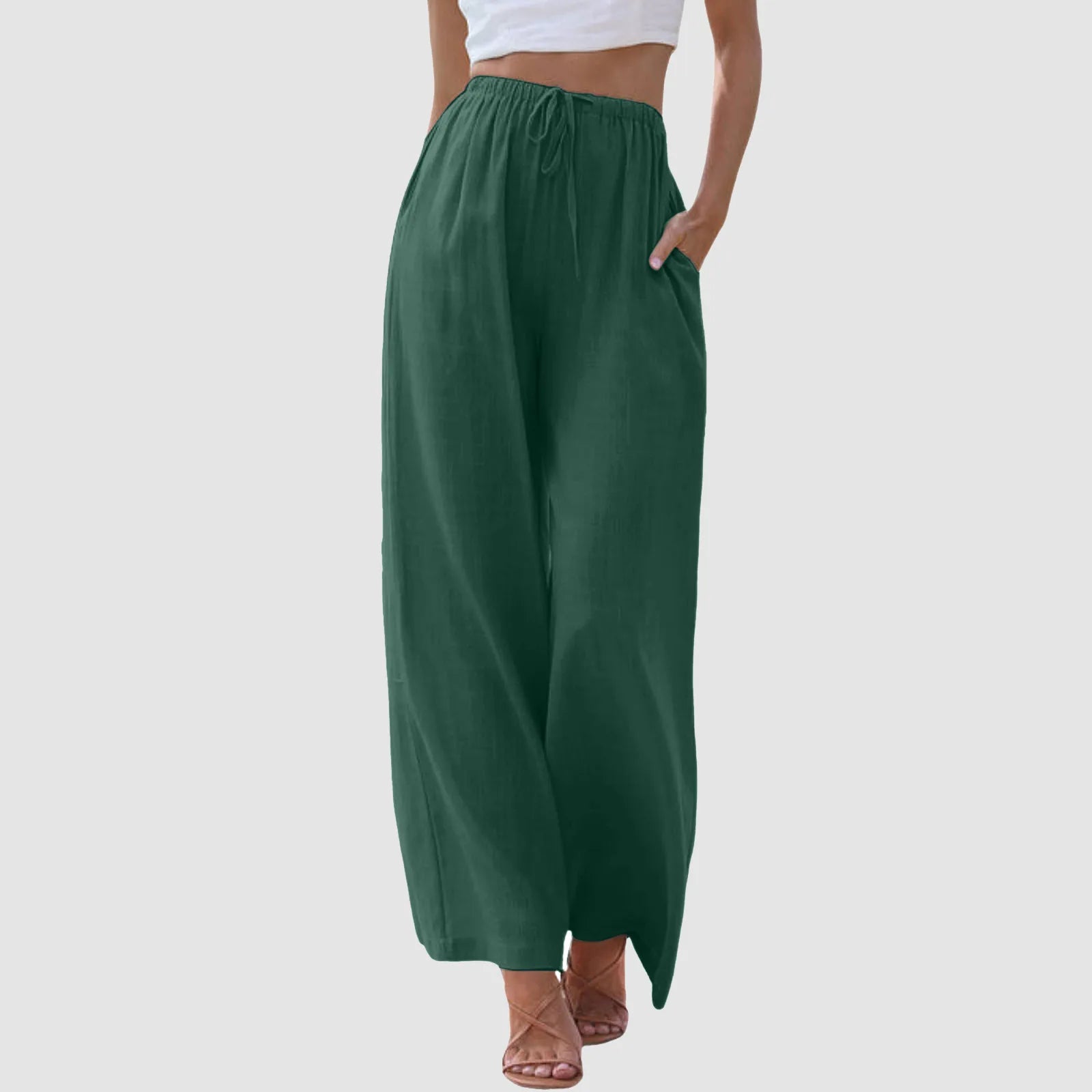 Cleevanzo™ | Pantalon confort à jambe large et taille haute
