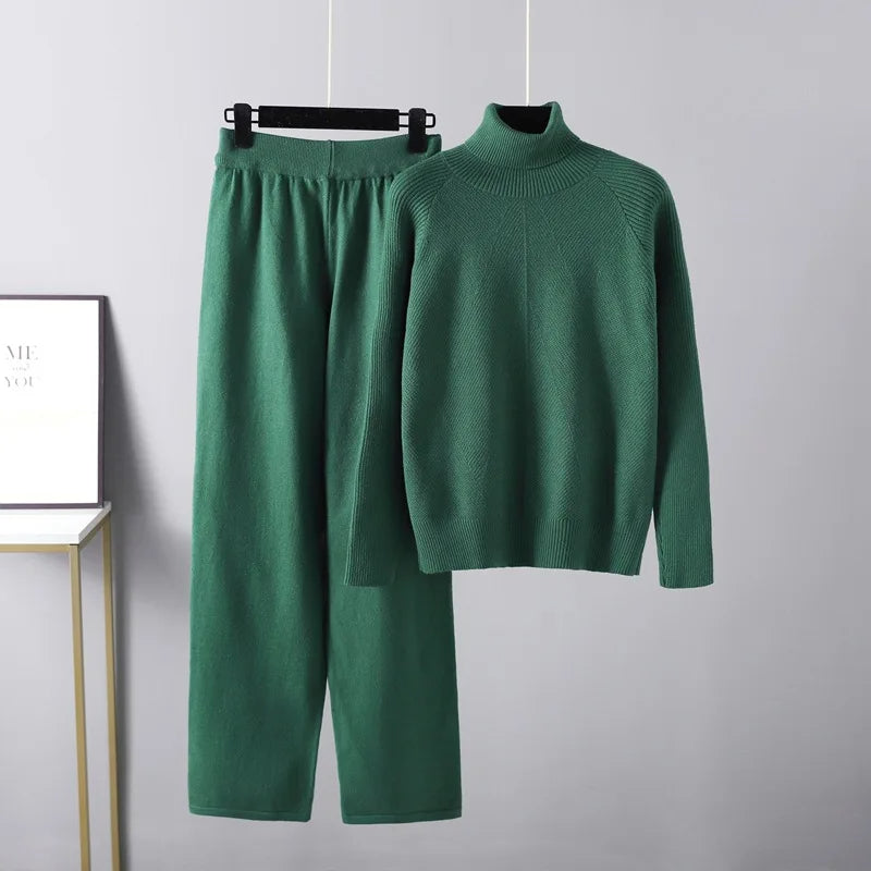 Cleevanzo™ | Ensemble deux pièces Lounge en tricot torsadé